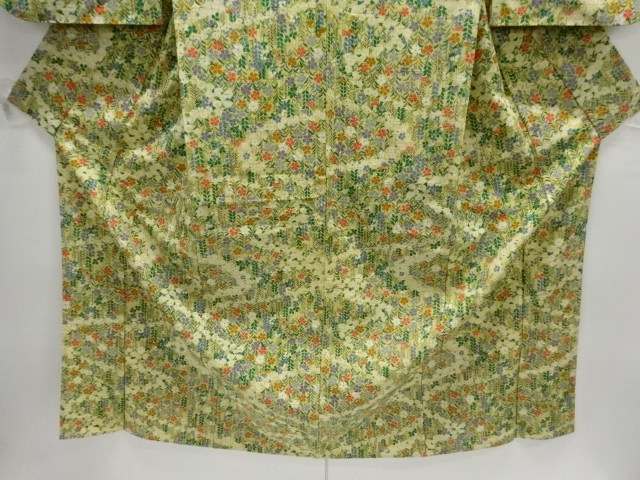  秋草模様単衣着物